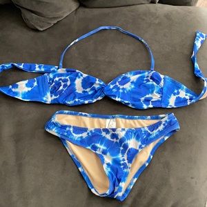 J Crew Blue Tie Dye bikini